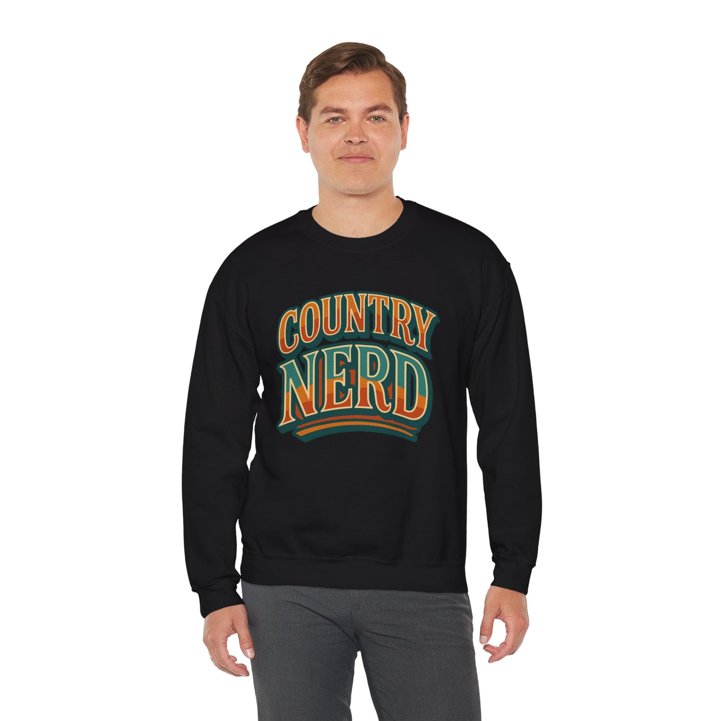 Country Nerd Crewneck Sweatshirt β Retro Western Graphic Pullover -Unisex Crewneck