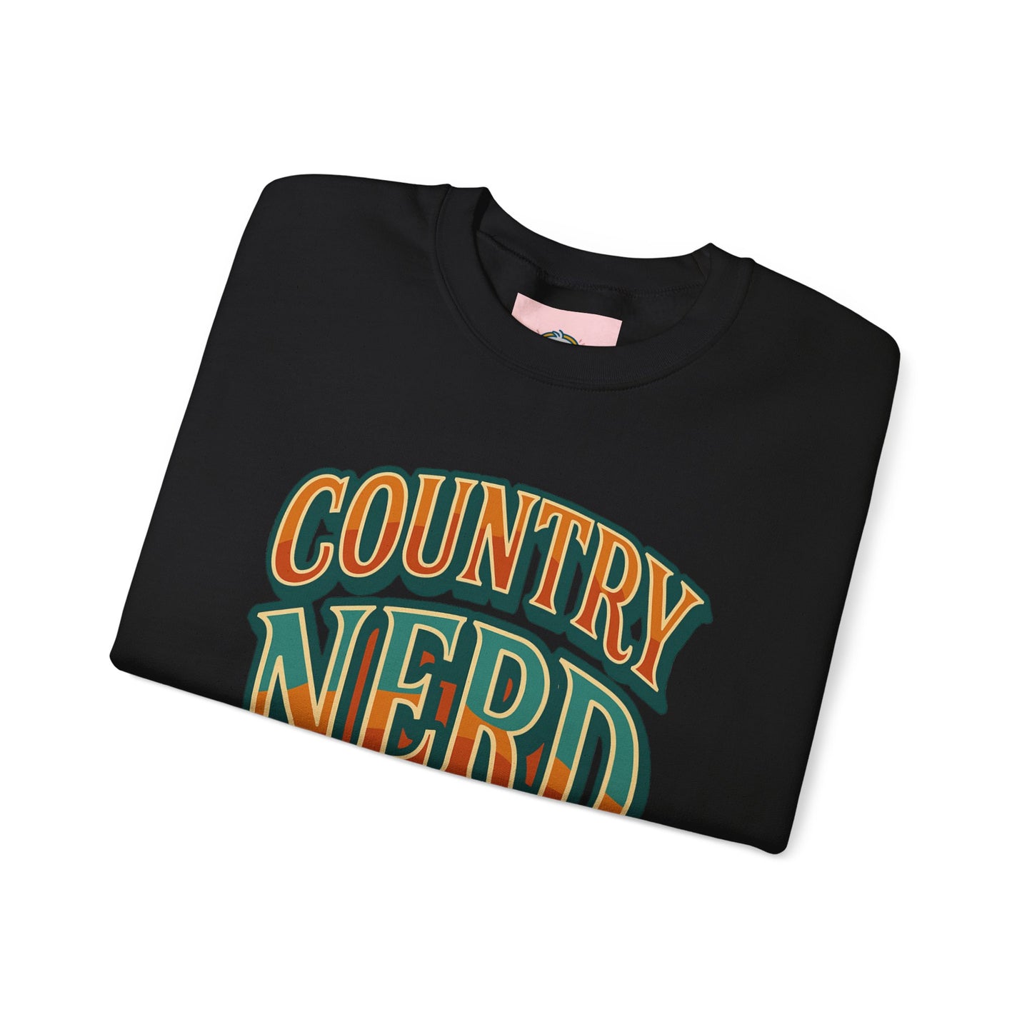 Country Nerd Crewneck Sweatshirt – Retro Western Graphic Pullover -Unisex Crewneck
