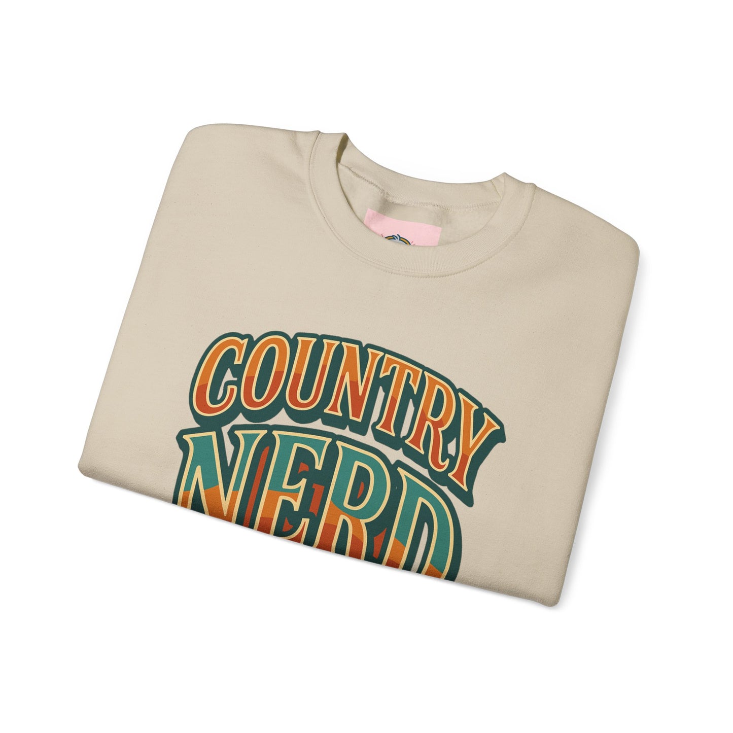 Country Nerd Crewneck Sweatshirt – Retro Western Graphic Pullover -Unisex Crewneck
