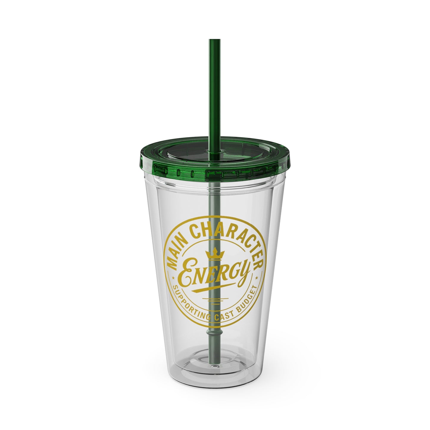 Main Character Energy Tumbler | Supporting Cast Budget | 16oz Double-Wall Acrylic Cup with Straw | 11 Colors | Viral TikTok Drinkware