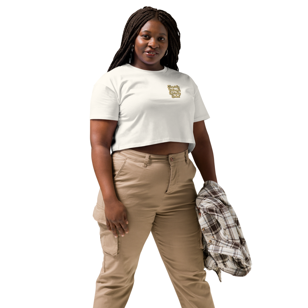 FINANCIALLY CHALLENGED, SPIRITUALLY BOOKED™ - Cropped Statement Tee